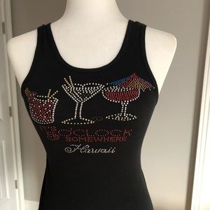 Black glitter tank. Size L. NWOT